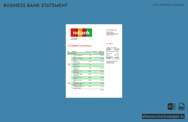 MBank-Unternehmensbericht – Beispielvorschau in Word und PDF